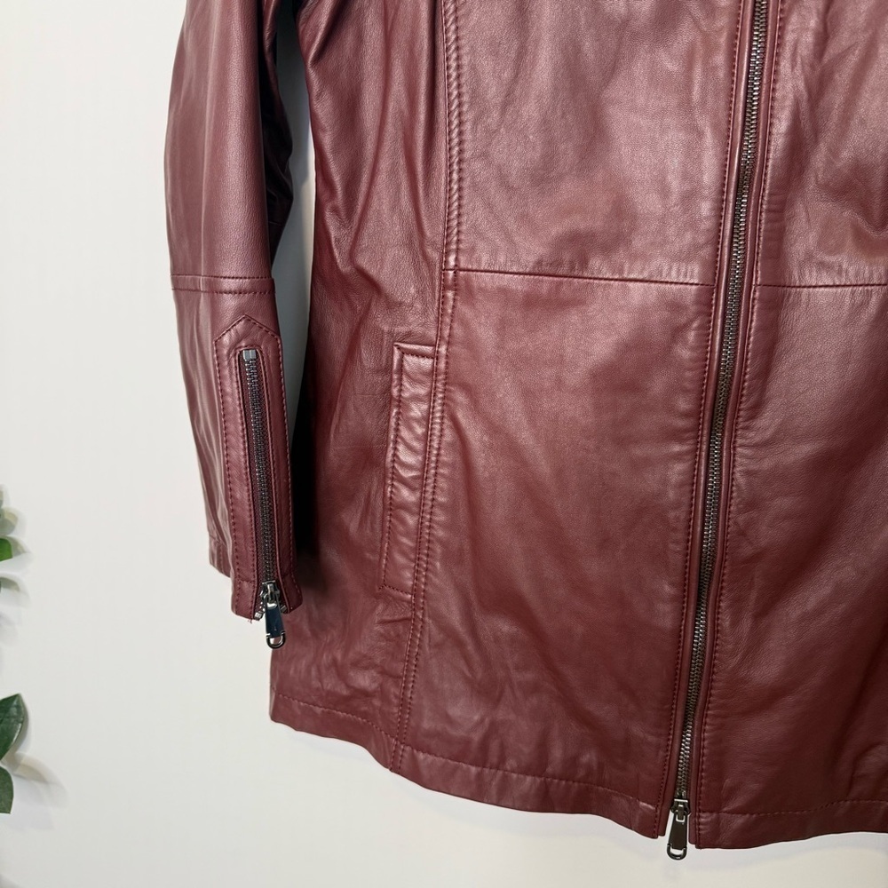Danier Women's Red Leather Jacket size M - Picture 5 of 16